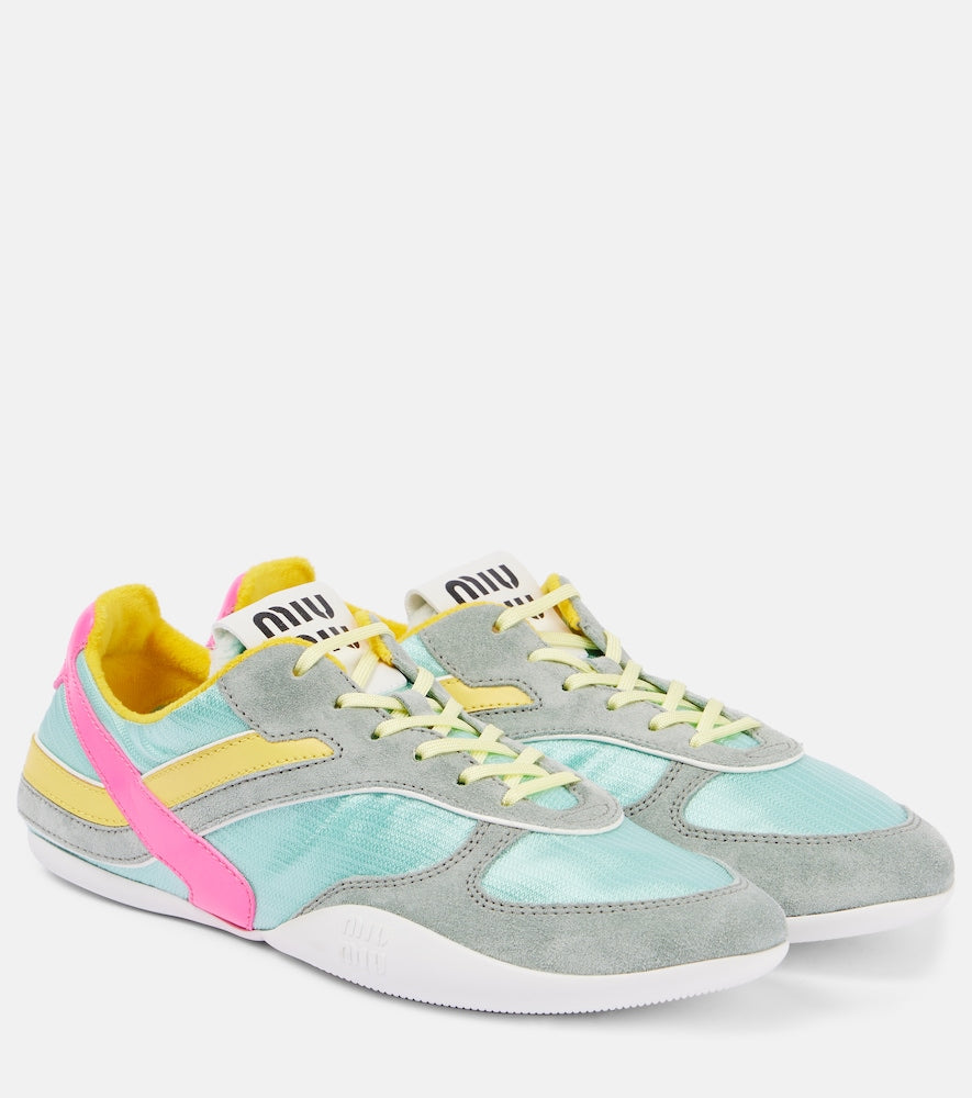 Multicoloured Miu Miu Gymnasium suede and technical sneakers - Low-Top Sneakers