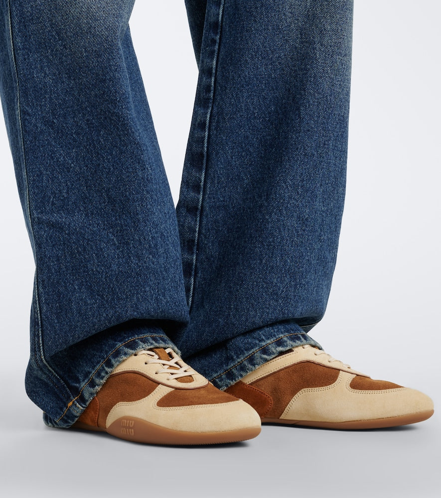 Brown Miu Miu Gymnasium suede sneakers - Low-Top Sneakers