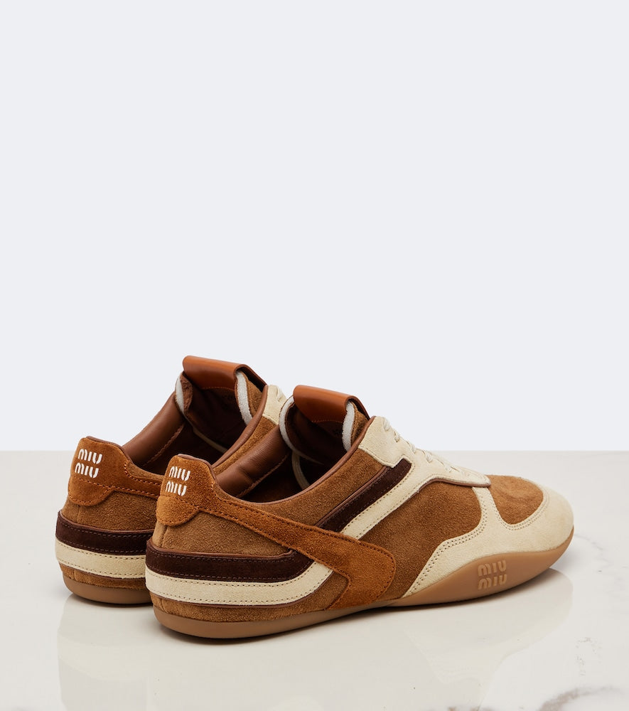 Brown Miu Miu Gymnasium suede sneakers - Low-Top Sneakers