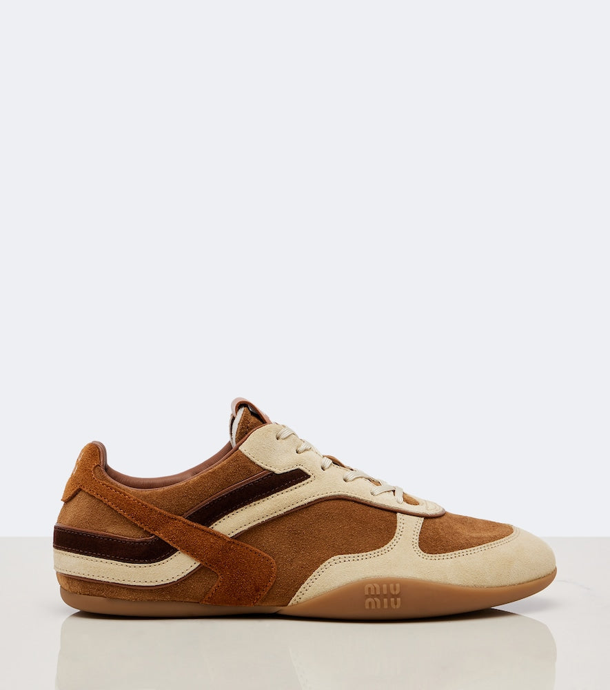 Brown Miu Miu Gymnasium suede sneakers - Low-Top Sneakers