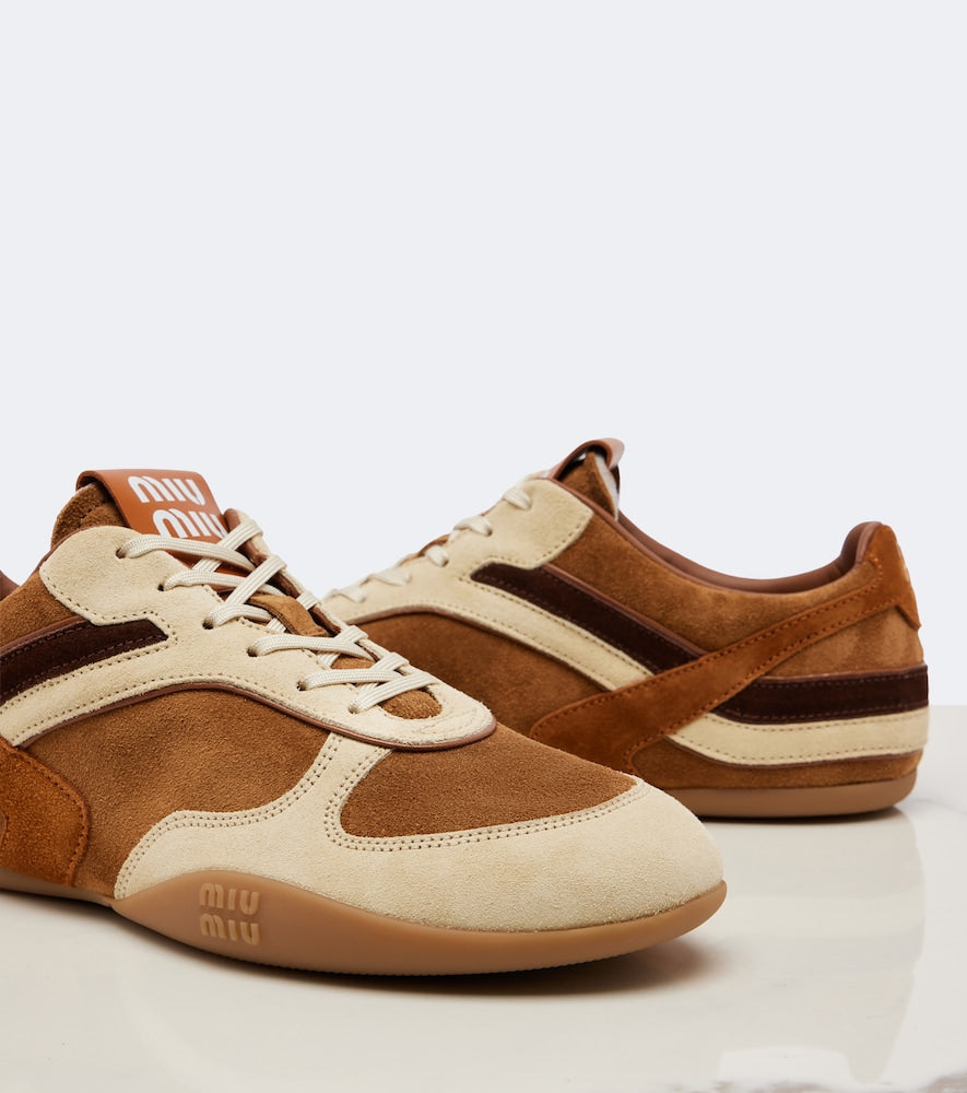 Brown Miu Miu Gymnasium suede sneakers - Low-Top Sneakers