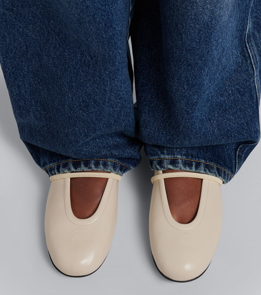 White Miu Miu Leather ballet flats - Ballerina Flats
