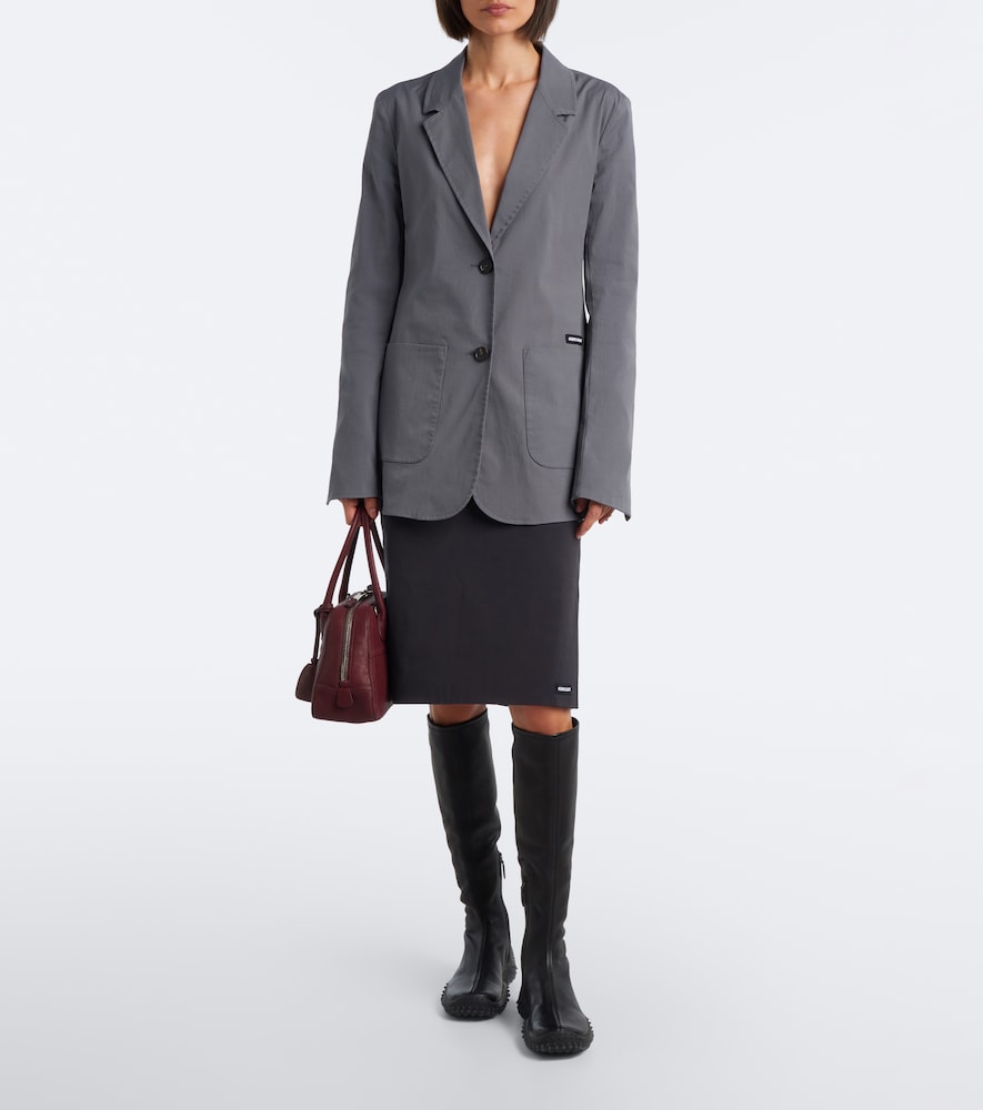 Miu Miu Leather knee-high boots in Black - Flat Boots