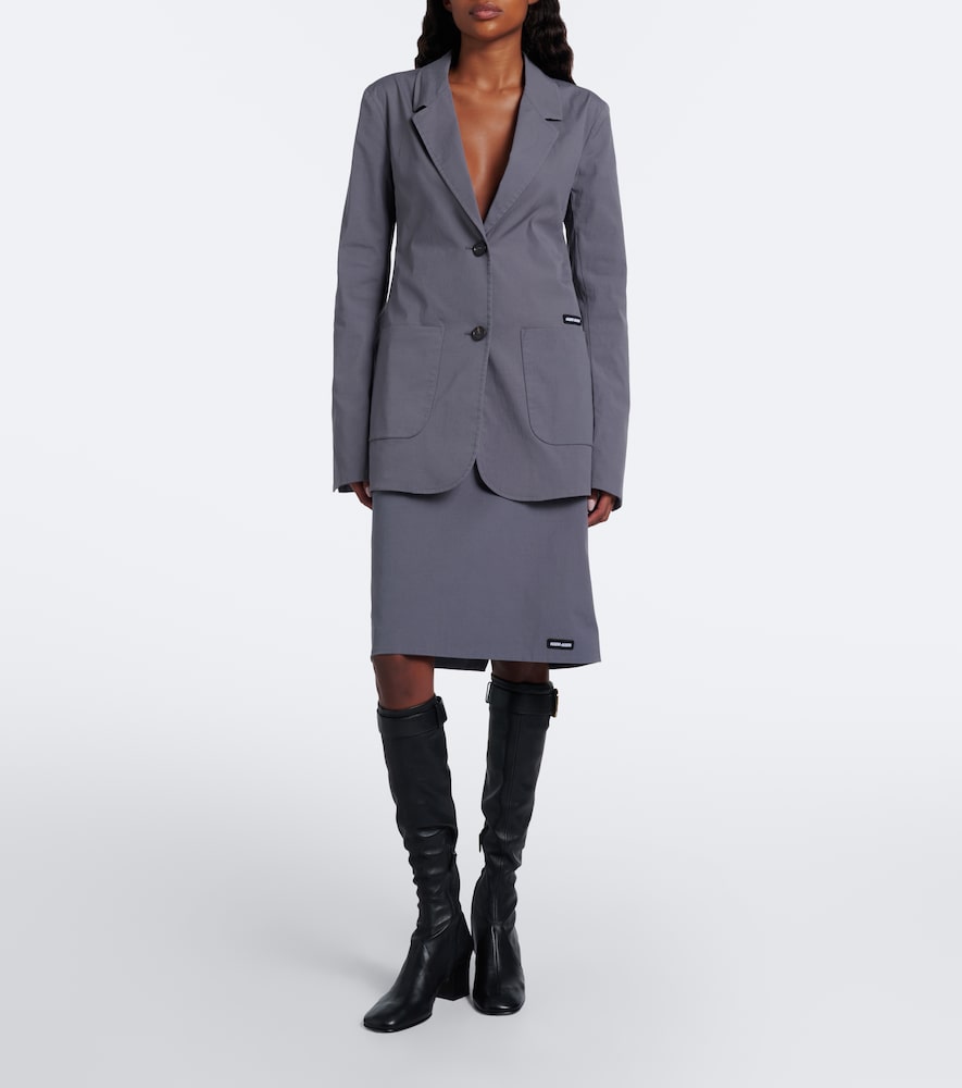 Miu Miu Leather knee-high boots (Black) - Mid Heels
