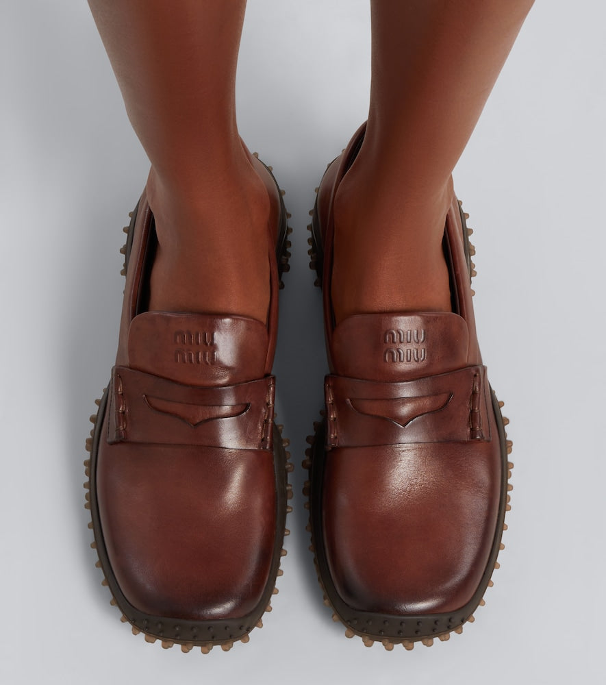 Miu Miu Leather loafers - Brown Loafers