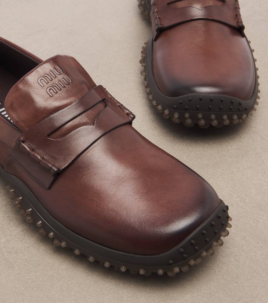 Miu Miu Leather loafers - Brown Loafers