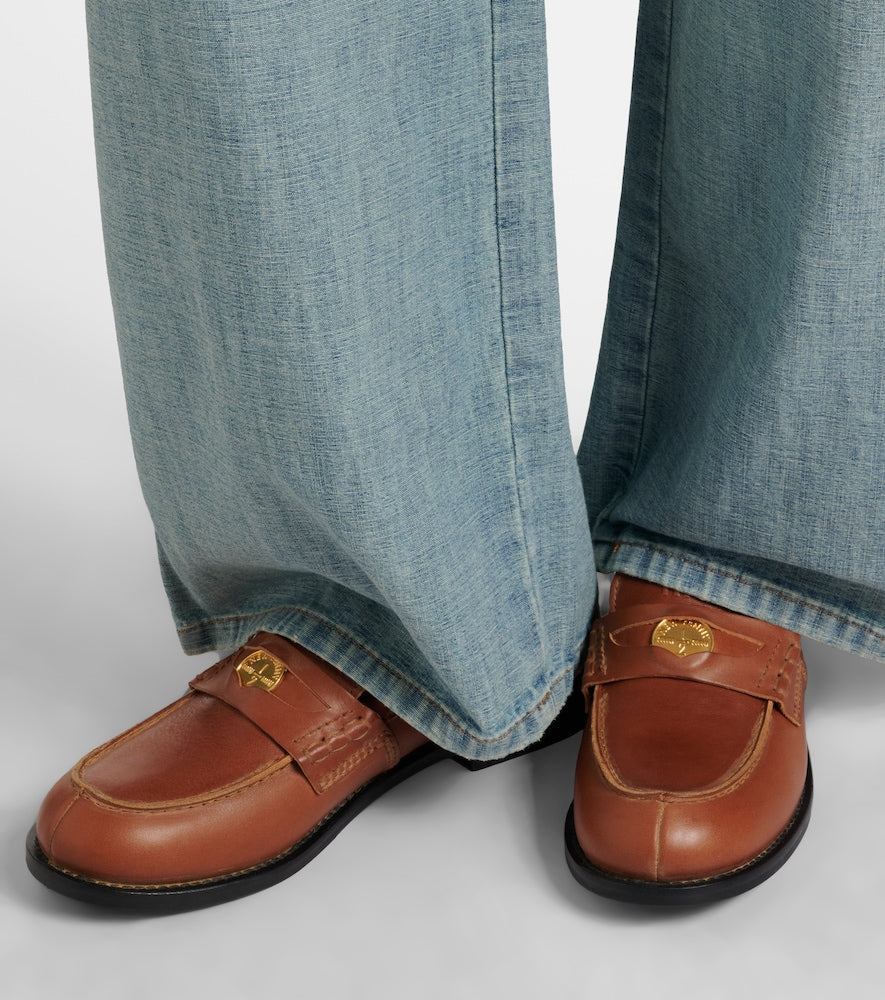 Miu Miu Leather penny loafers (Brown) - Loafers