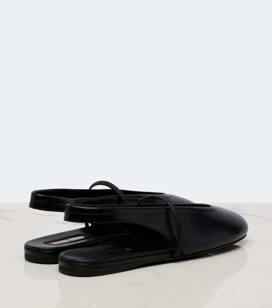 Miu Miu Leather slingback flats - Black Ballerina Flats