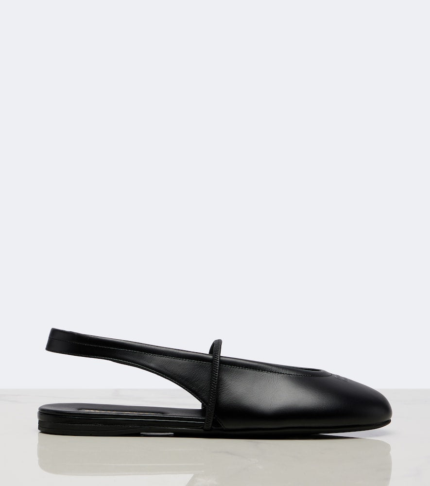 Miu Miu Leather slingback flats - Black Ballerina Flats