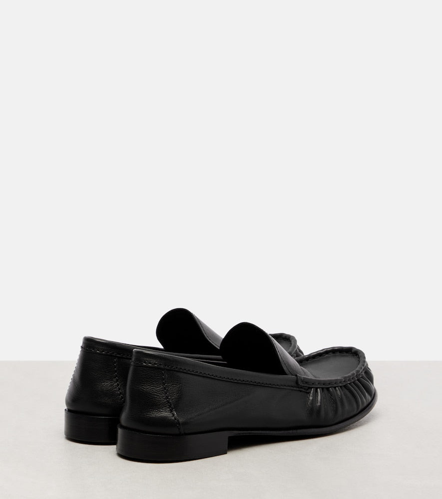 Miu Miu Logo leather loafers (Black) - Loafers