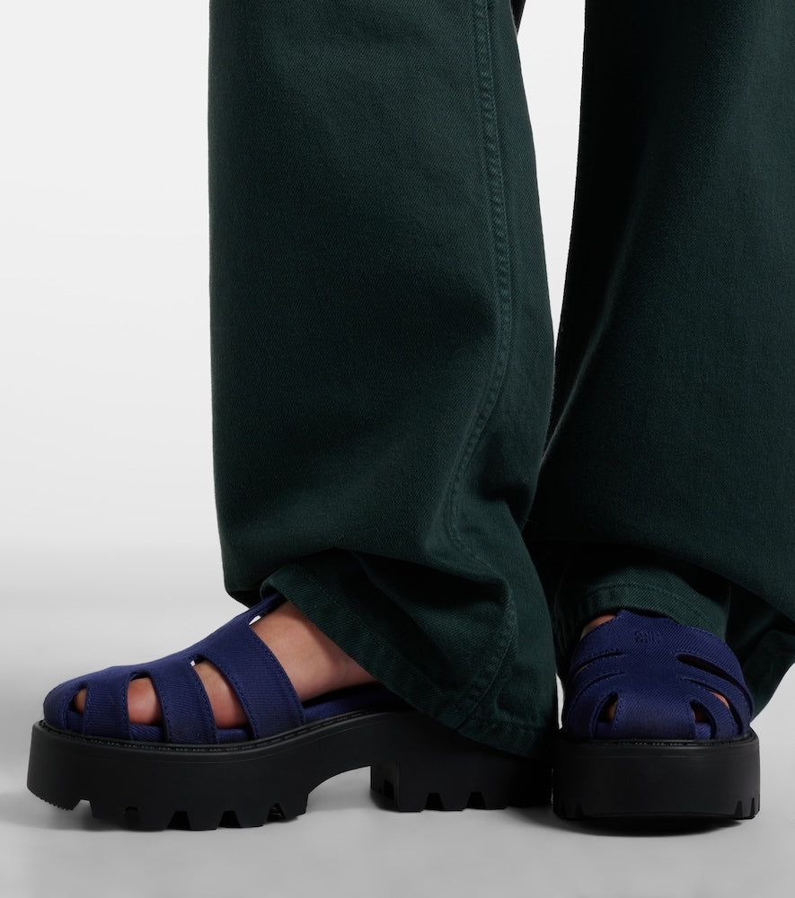 Miu Miu Platform slingback sandals - Blue Flat Sandals