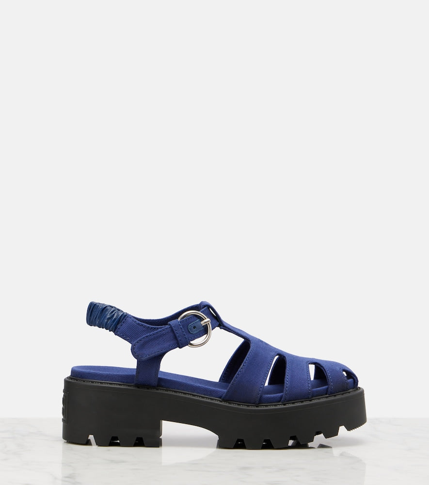 Miu Miu Platform slingback sandals - Blue Flat Sandals
