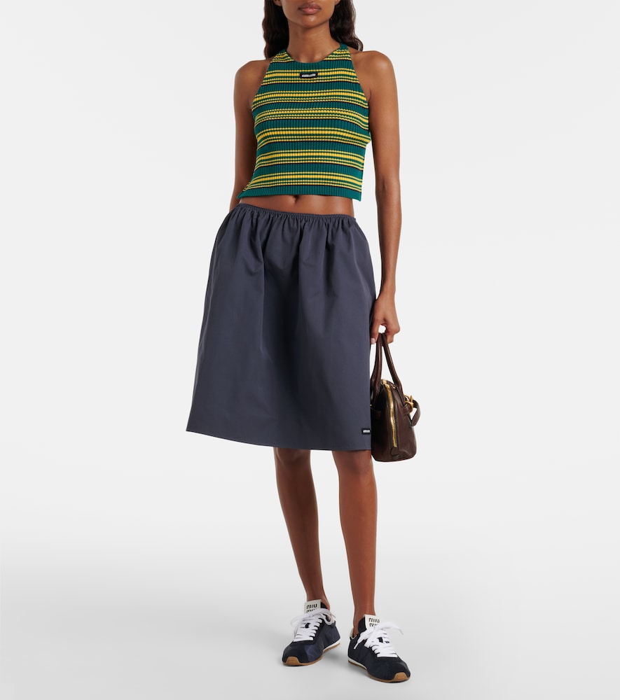 Miu Miu Plume suede-trimmed sneakers - Blue Low-Top Sneakers