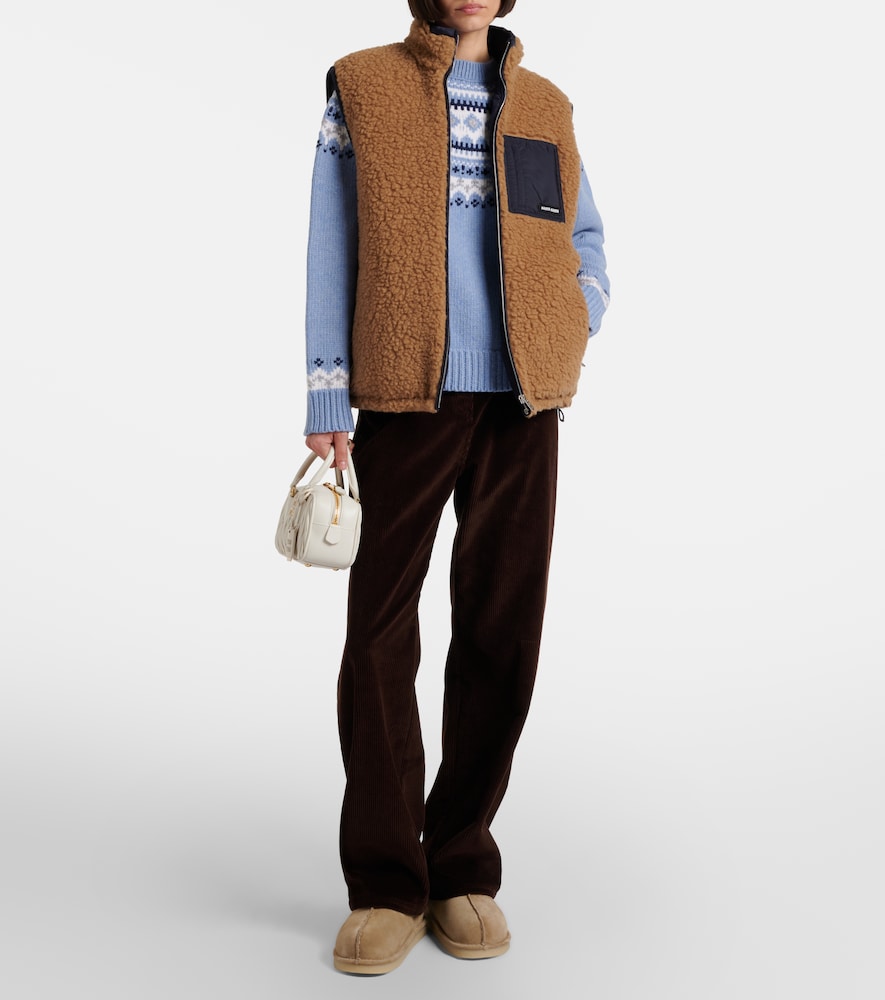 Beige Miu Miu Shearling-lined suede ankle boots - Flat Boots