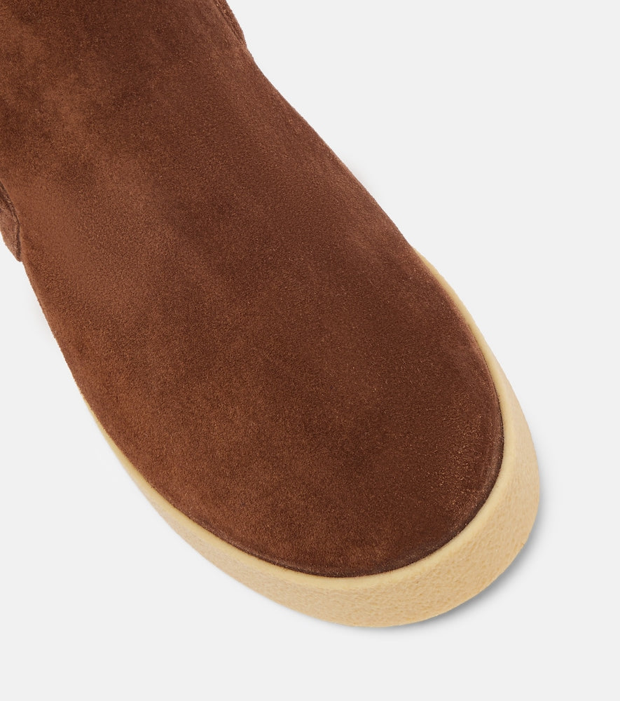 Miu Miu Shearling-lined suede boots - Brown Flat Boots