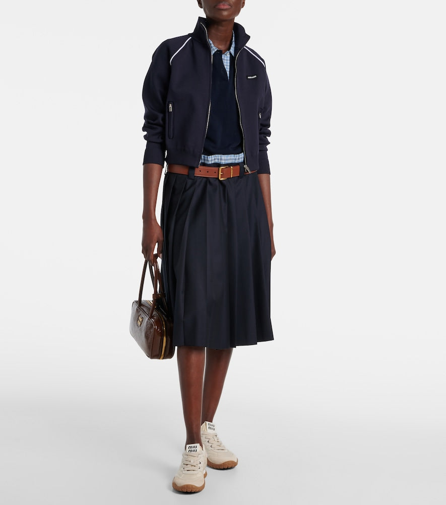 White Miu Miu Tyre suede-trimmed sneakers - Low-Top Sneakers