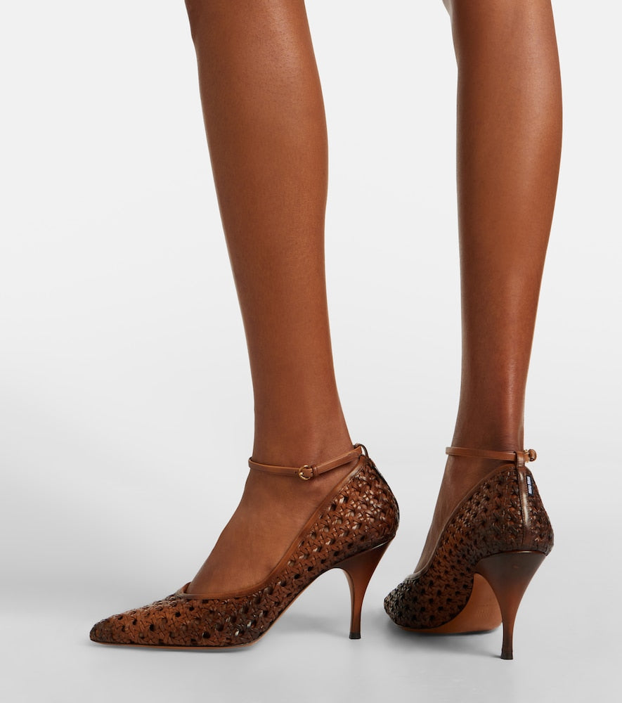 Miu Miu Woven leather pumps in Brown - High-Heel Pumps