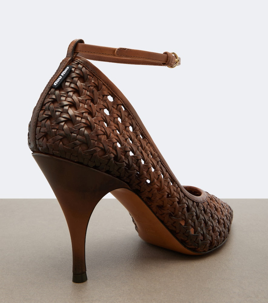 Miu Miu Woven leather pumps in Brown - High-Heel Pumps