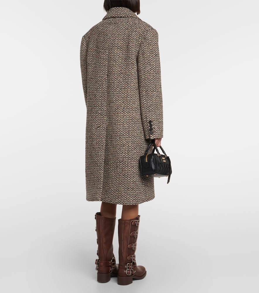 Miu Miu Wool and silk-blend boucl√É¬© coat