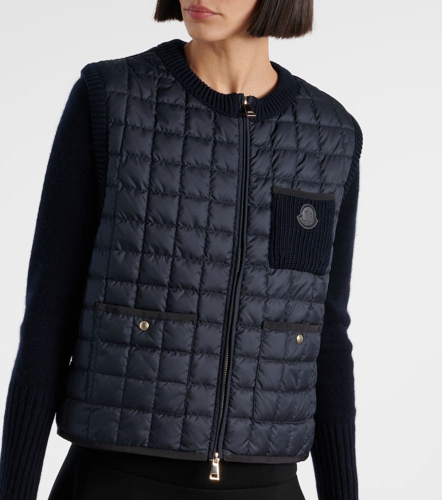 Moncler Cotton-blend down sweater vest