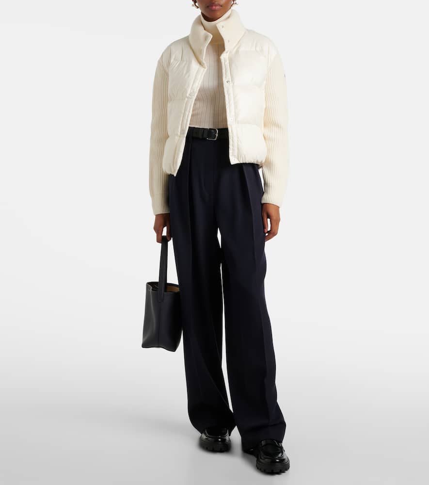 Moncler Down-paneled virgin wool cardigan