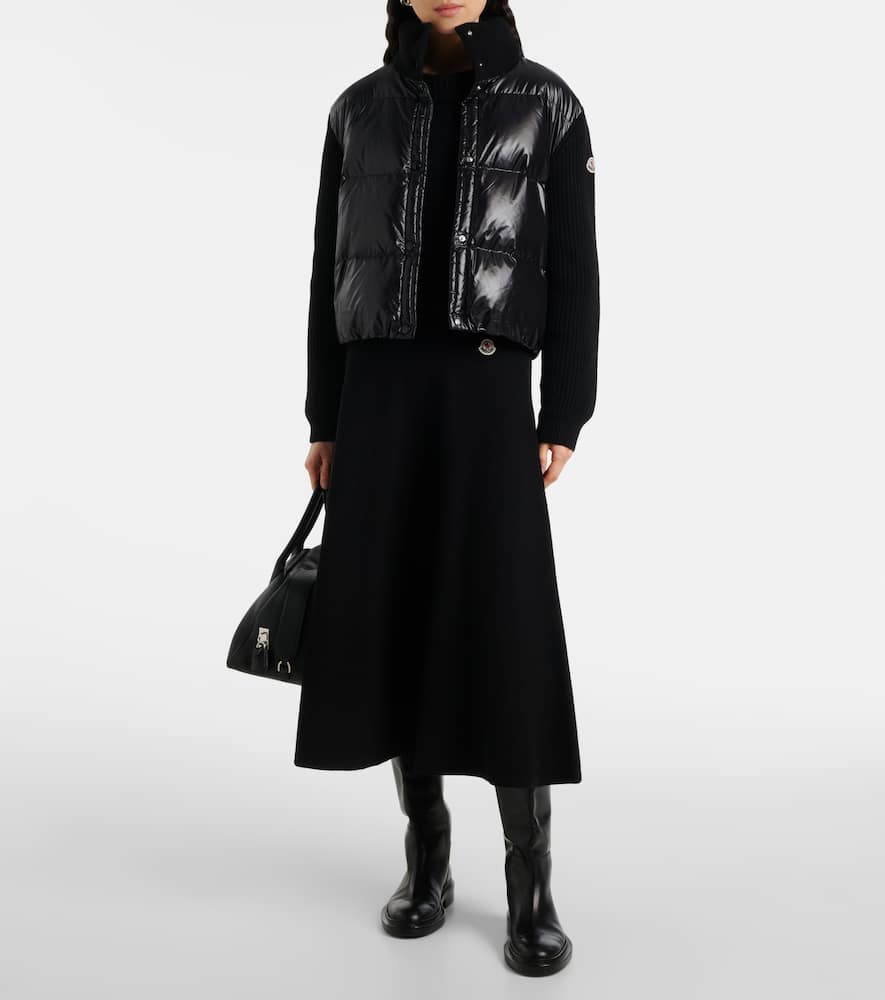 Moncler Down-paneled virgin wool cardigan