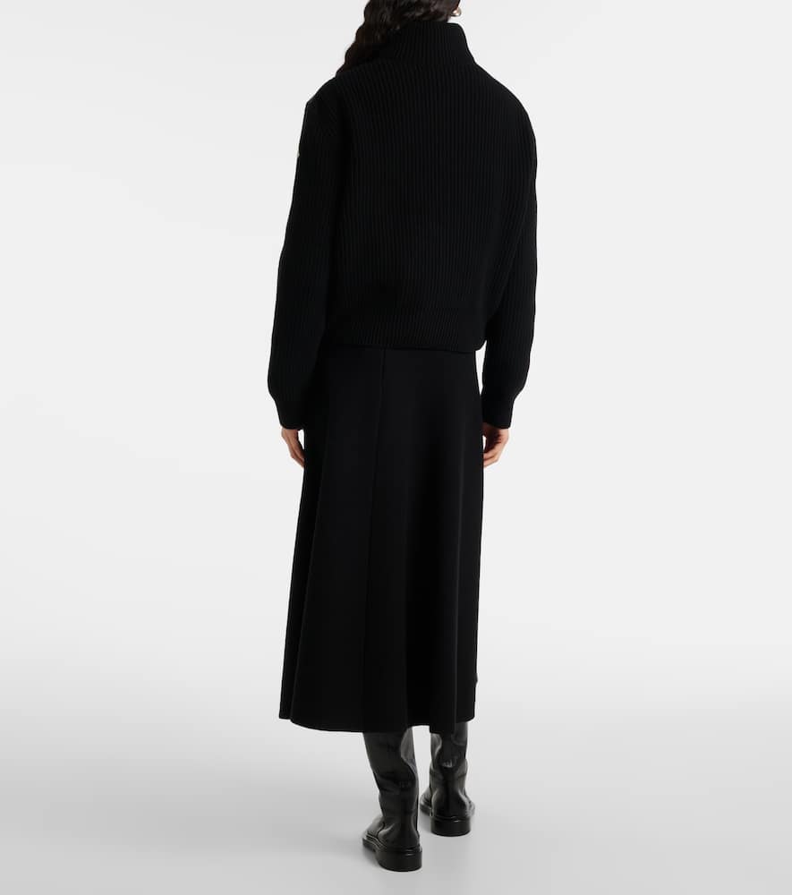 Moncler Down-paneled virgin wool cardigan
