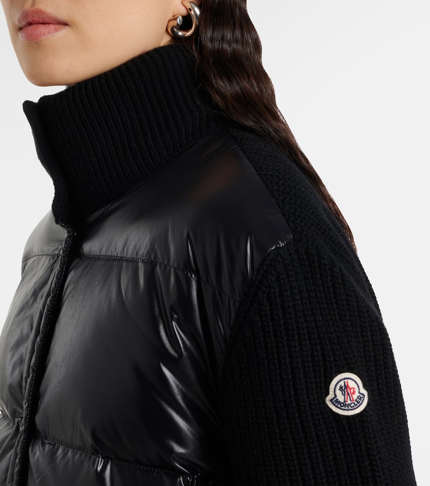 Moncler Down-paneled virgin wool cardigan