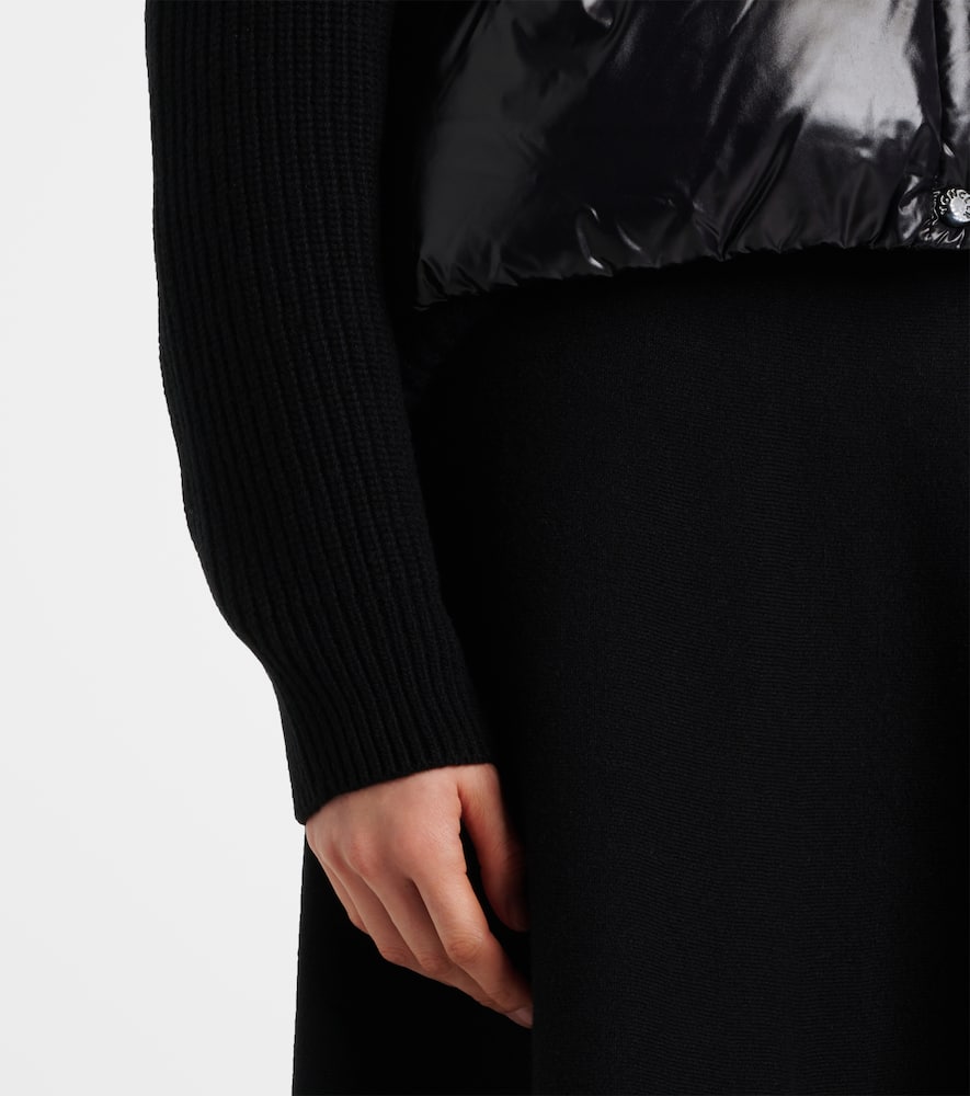 Moncler Down-paneled virgin wool cardigan