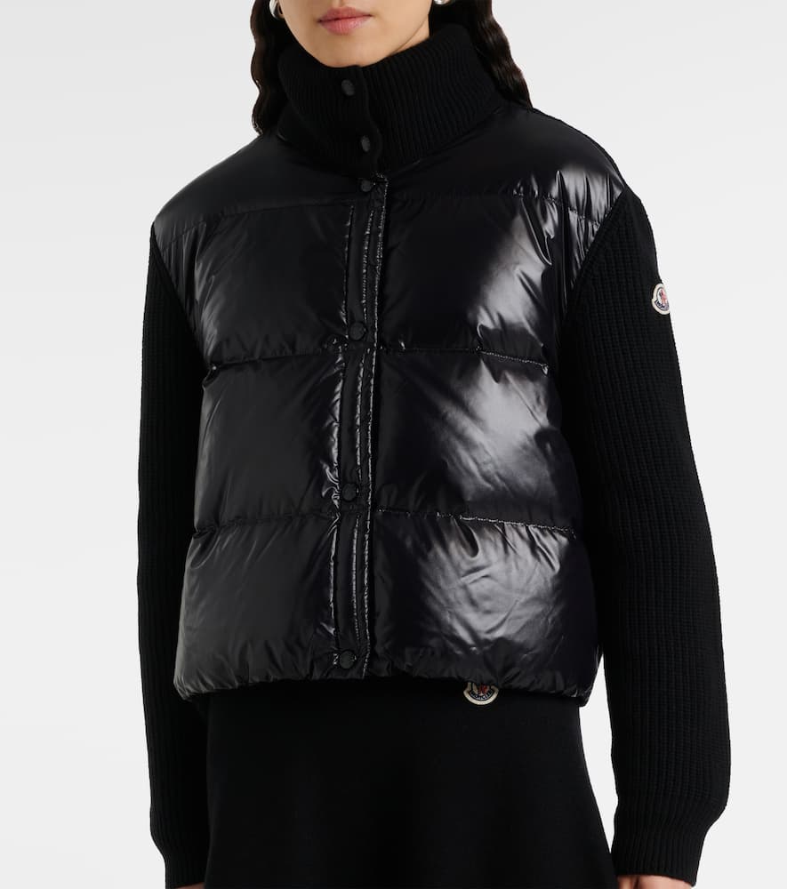 Moncler Down-paneled virgin wool cardigan