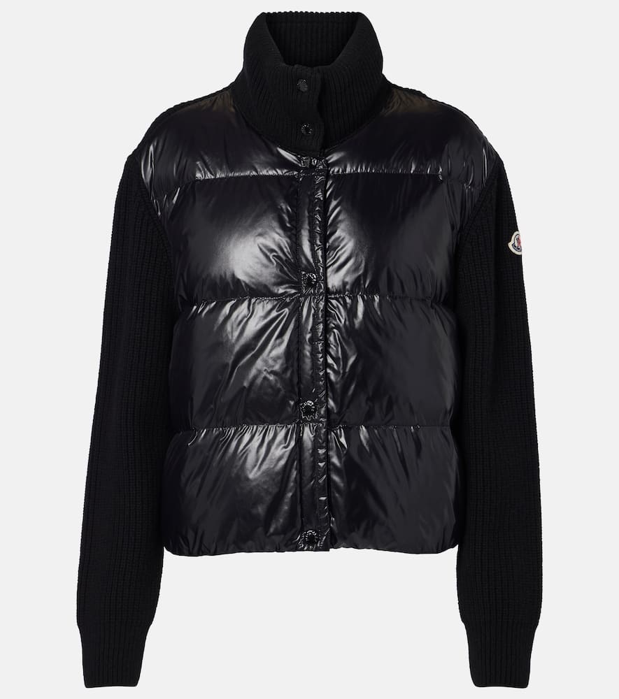 Moncler Down-paneled virgin wool cardigan