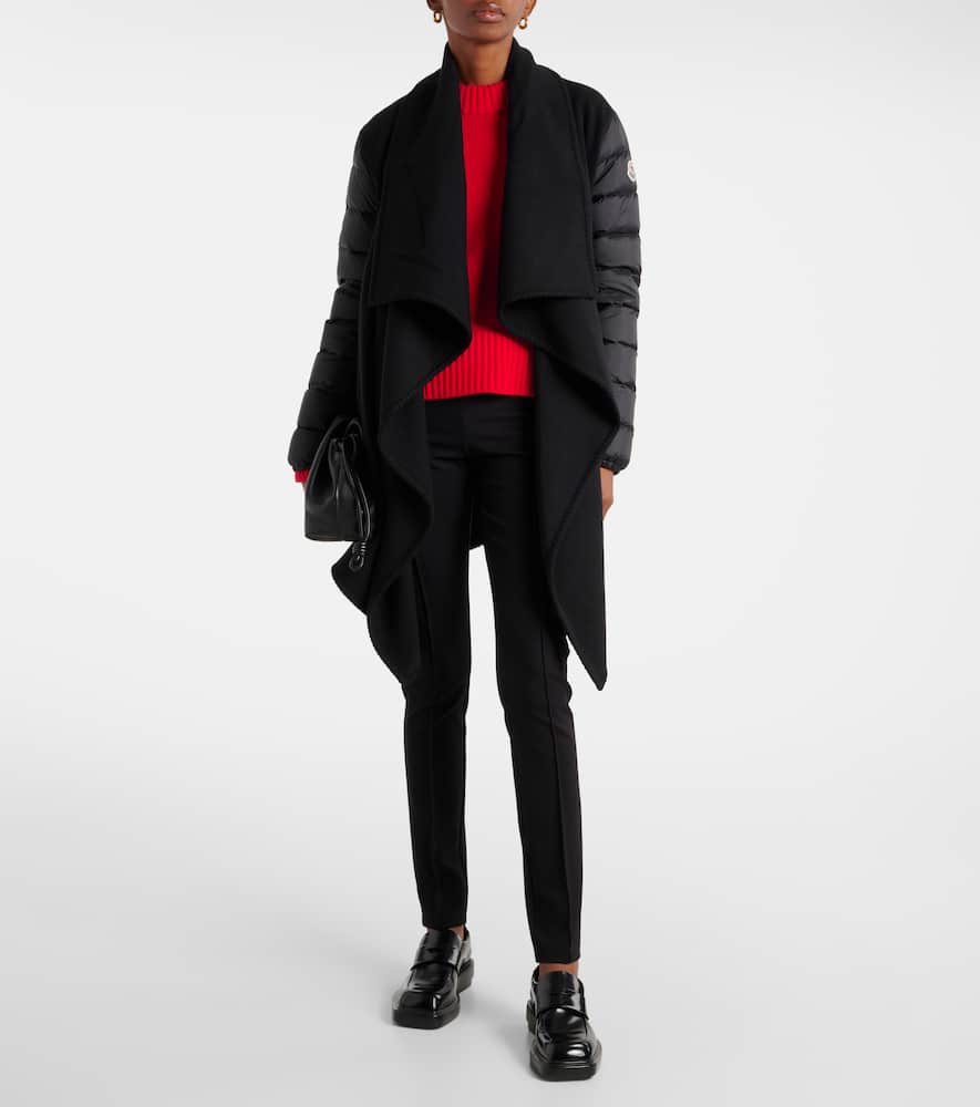 Moncler Down-paneled wool-blend coat