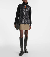 Moncler Down-paneled wool-trimmed cardigan