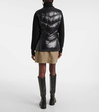 Moncler Down-paneled wool-trimmed cardigan