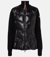 Moncler Down-paneled wool-trimmed cardigan