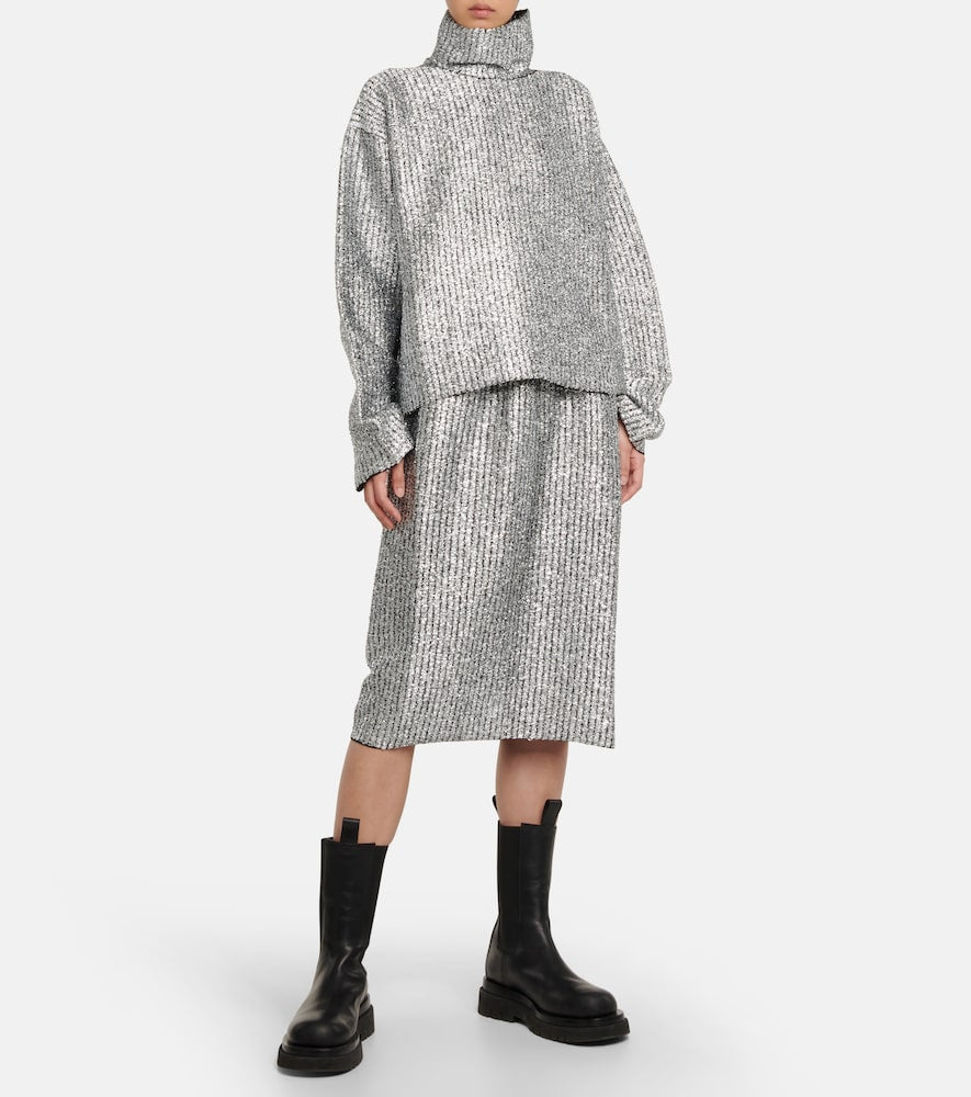 Moncler Genius 2 Moncler 1952 Lurex√Ç¬Æ wool-blend midi skirt