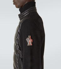 Moncler Grenoble Down-paneled zip-up wool cardigan