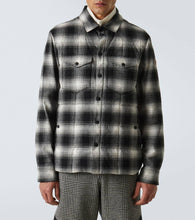 Moncler Grenoble Gelt checked cotton down shirt jacket
