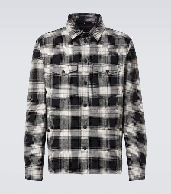 Moncler Grenoble Gelt checked cotton down shirt jacket