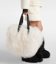 Moncler Grenoble Leather-trimmed shearling tote bag