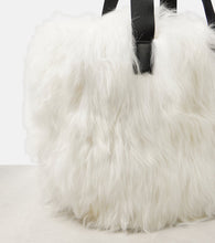 Moncler Grenoble Leather-trimmed shearling tote bag