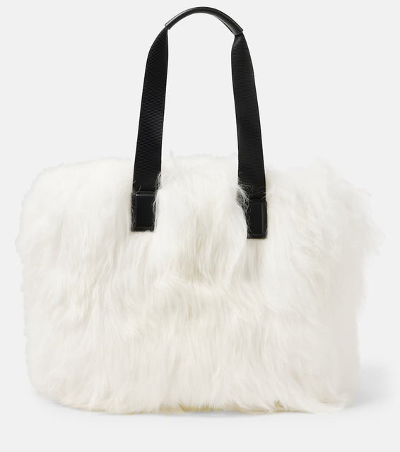 Moncler Grenoble Leather-trimmed shearling tote bag. Shop Moncler Grenoble Tote Bags for women now.