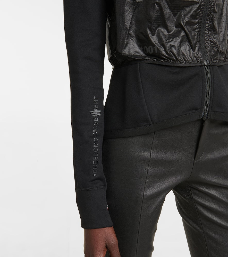 Moncler Grenoble Technical jersey zip-up hoodie