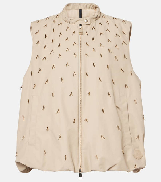 Moncler Gruilly beaded cotton-blend vest