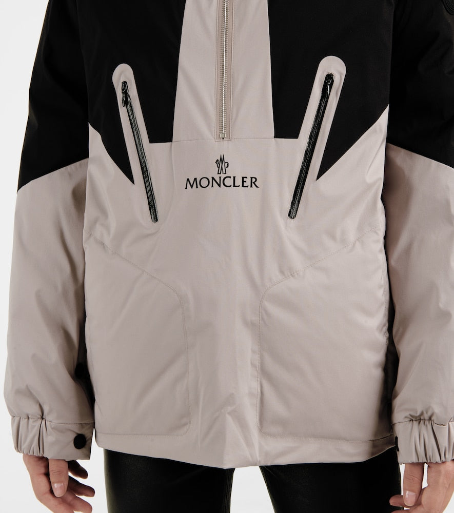 Moncler Iberis hooded half-zip down jacket