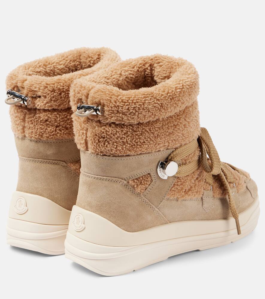 Moncler Insolux suede and faux fur snow boots
