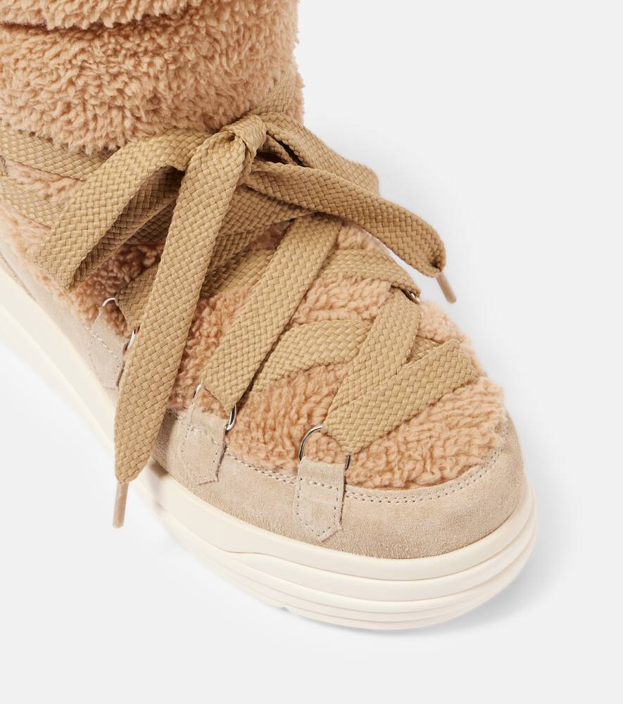 Moncler Insolux suede and faux fur snow boots