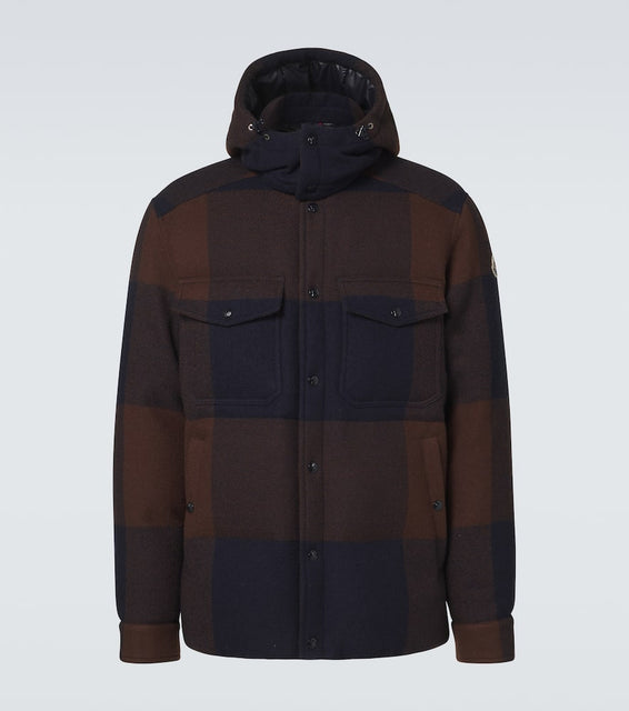 Moncler Ladurns checked wool down jacket