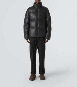 Moncler Ligont leather down jacket