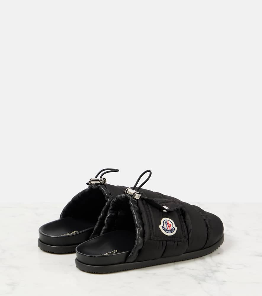 Moncler Mon Pocket leather-trimmed mules
